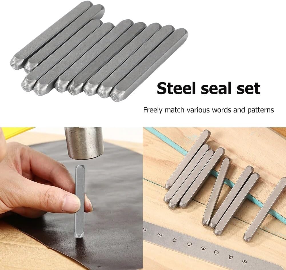 Love Heart-shaped Metal Stamping Set Jewelry Gold Silver Metal Stamps Steel Leather Punching DIY Tools Stamping Mold Craft Kit - (Color: B)