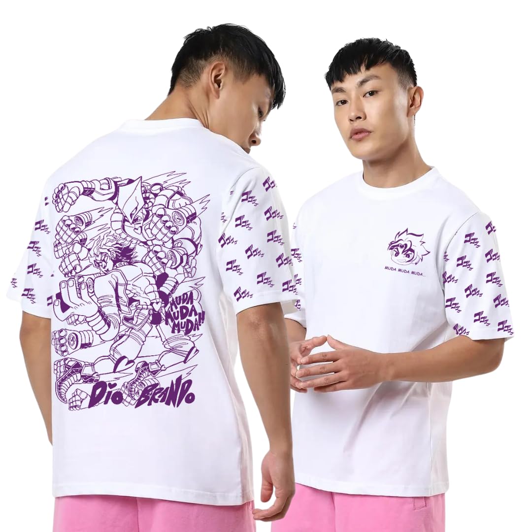 Fans ArmyMen's Soft Comfortable Regular Casual Wear Dio Brando JoJo Oversized Anime T-Shirt