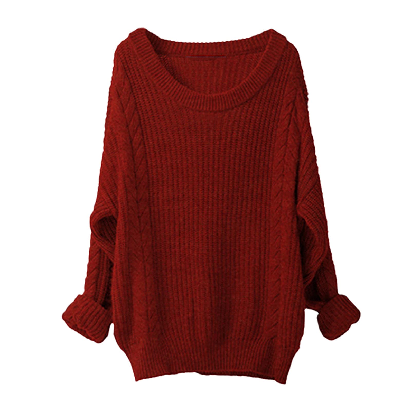 Suéter de gran tamaño de las mujeres de cachemira de lana de otoño invierno suéter largo suelto suave suéter de punto jersey femenino suéter vestido, naranja, M