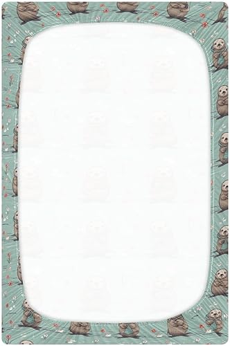 Miniatura 3 de Sábanas ajustables para cuna, lindas nutrias marinas para cuna de bebé para niño y niña, sábanas para colchón de niños pequeños 21216812