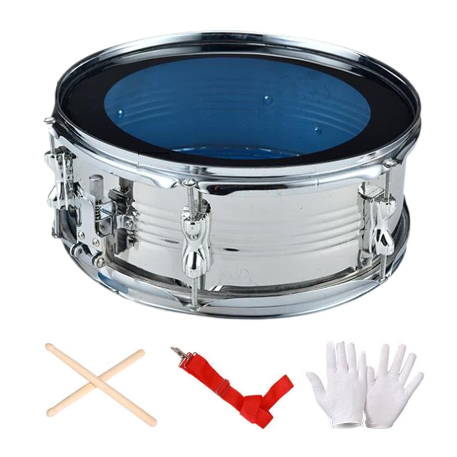 Caja de 13 pulgadas, instrumento de percusión con sonido excepcional, correas de arena avanzadas, ideal para fiestas de cumpleaños infantiles, plata, 35 x 14 cm