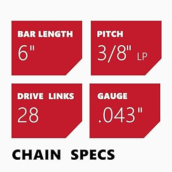 Amazon.com: KAKEI 6 Inch Chainsaw Chain 3/8