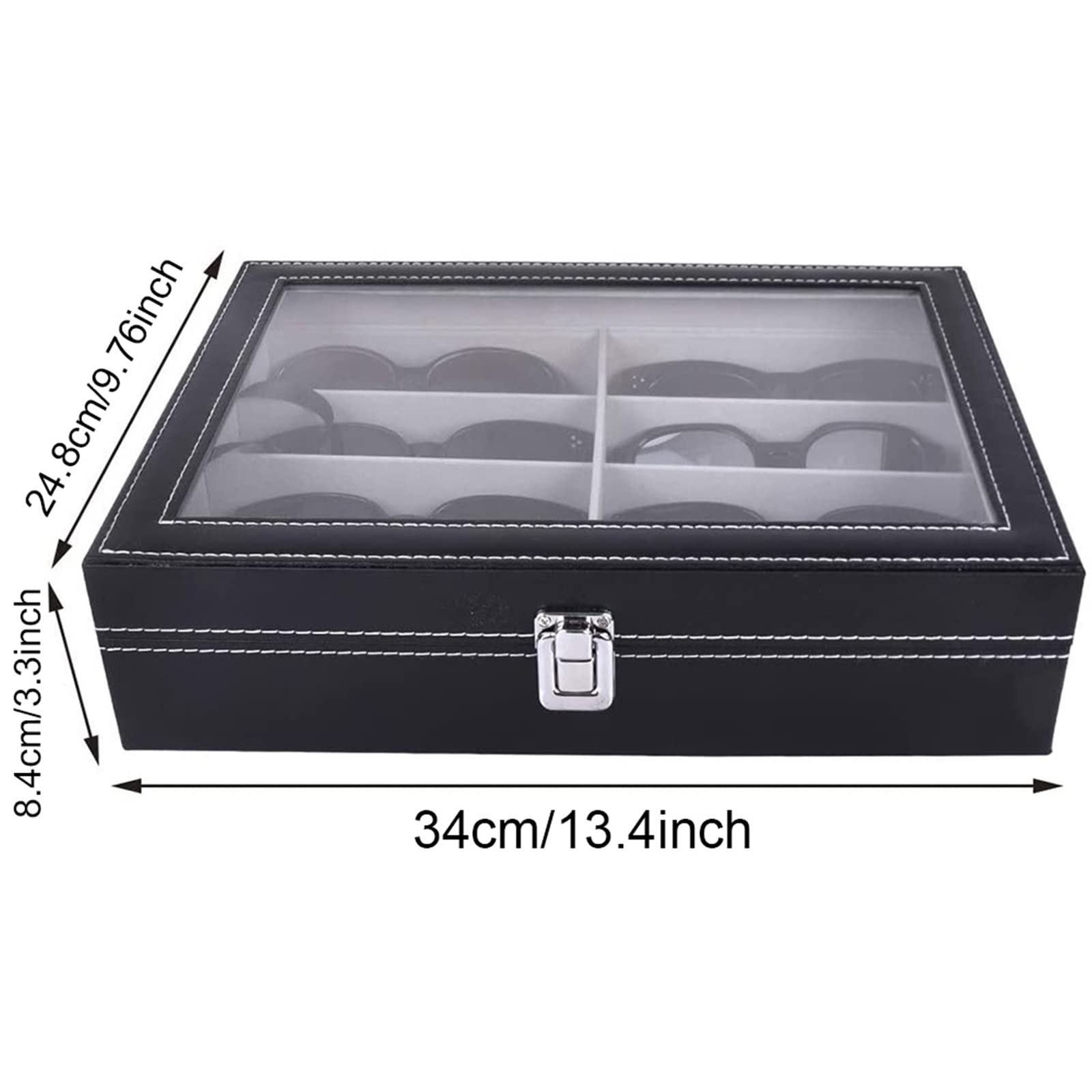 8 slotów PU skórzane etui na okulary przeciwsłoneczne dla kobiet mężczyzn okulary pudełko ekspozycyjne zegarek jubilerski Organizer prezent urodzinowy Watchse Storage Box (Color : Rose Red)