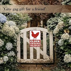 Cluck Around And Find Out Funny Tin Sign for Chicken Coop Home Farm Farmhouse Kicthen Garden Decor 8 X 12 Inch