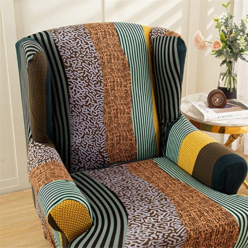 Highdi Wingback Chair Covers 2 Piece Stretch Wing Chair Slipcover - Image 3