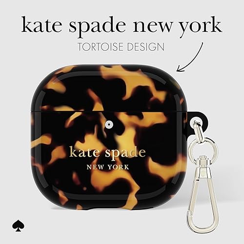 Miniatura 2 de kate spade new york AirPods 4 Protective Case with Keychain Ring - Transparent Tortoise, Compatible with AirPods 4th Generation Tortuga