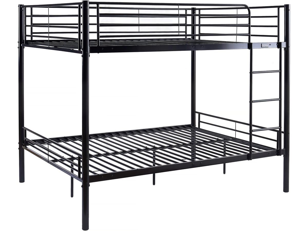 Lit superposé double "Adam" - Sommier inclus - 140 x 190 cm - Noir