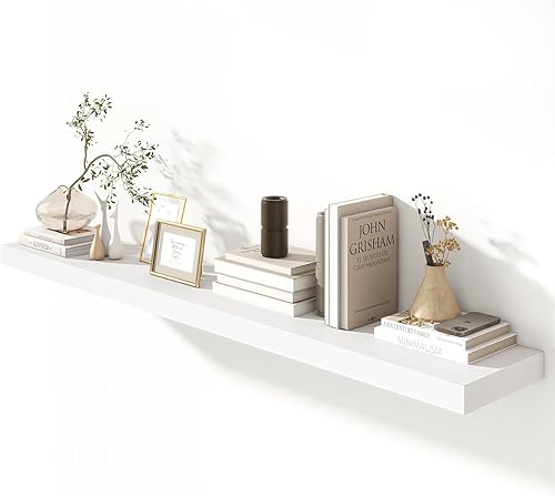 Miniatura 55 de Estantes flotantes de 12 pulgadas de profundidad, juego de 2 estantes flotantes marrones de 16 pulgadas, estantes rústicos de 16 pulgadas de ancho x