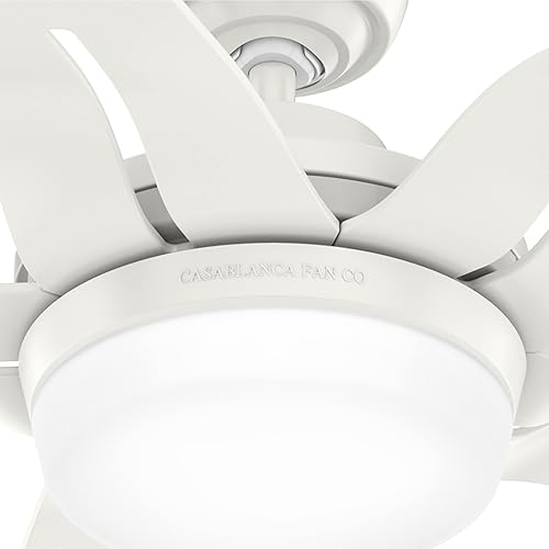 Miniatura 9 de Casablanca Ventilador de techo Correne blanco fresco de 56 pulgadas con kit de luz LED y control remoto de mano Blanco (Fresh White),Acabado cepillo