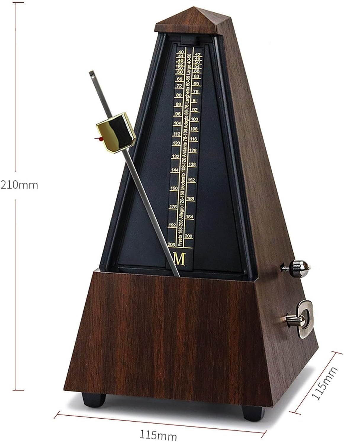 Metrónomo mecánico, Torre de metrónomo Metrónomo mecánico Piano Guitarra Violín Guzheng Universal for guitarra Piano(Color:Rosso)