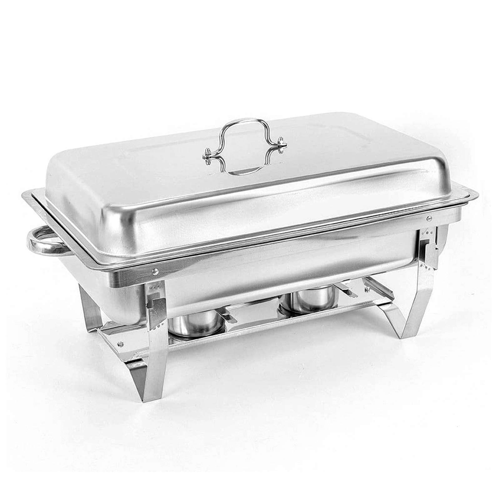 Plato de frotamiento de Acero Inoxidable, Juego de Platos de frotamiento, Calentador de Alimentos para Buffet, con recipientes para Alimentos, Soportes para Combustible, Calentador