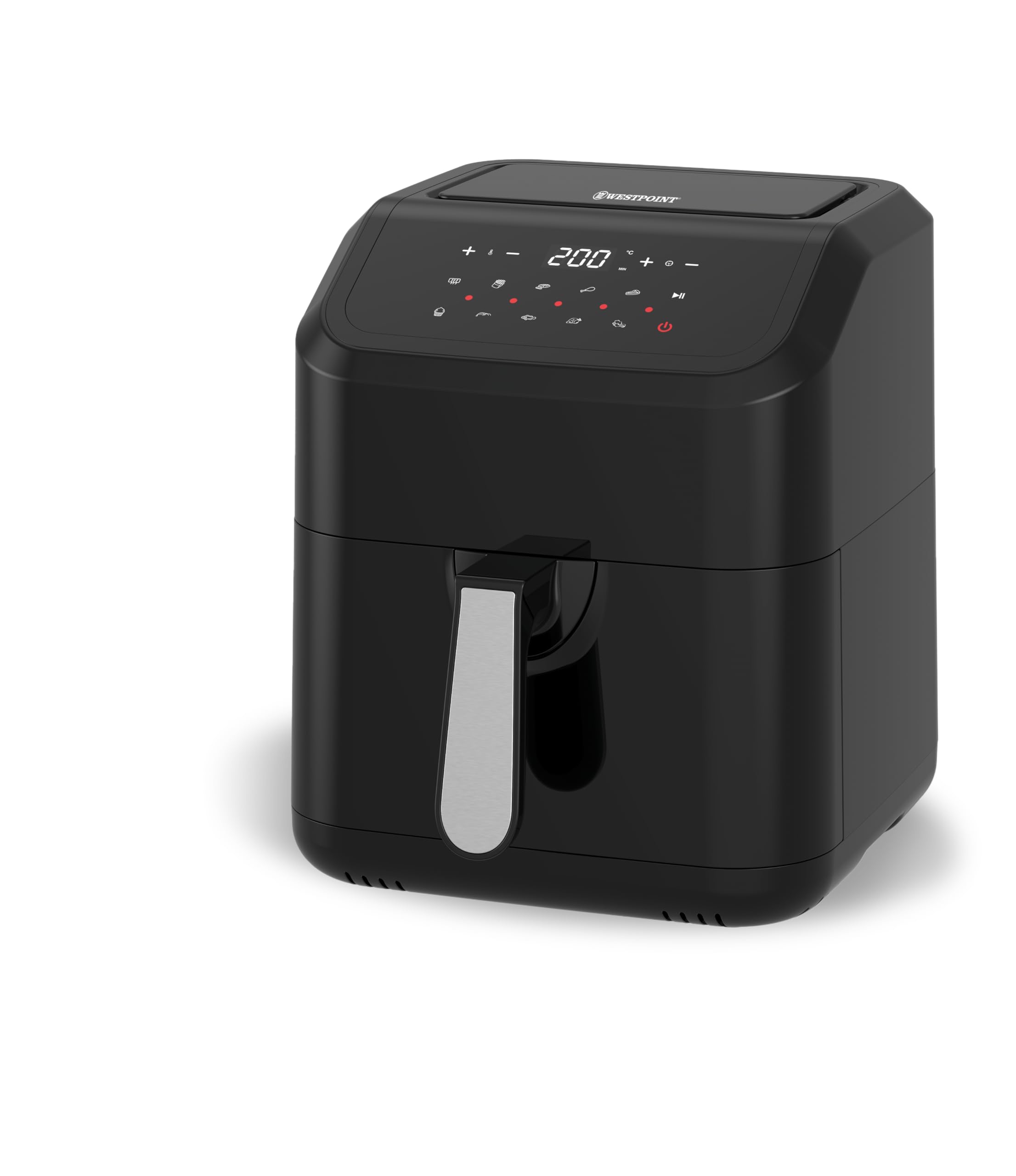 XL Digital Air Fryer 5L 1400-1600W (Black) – 10-in-1 Convection Air Fryer with LED Touchscreen, Non-Stick Basket – Oil Free Toaster Oven