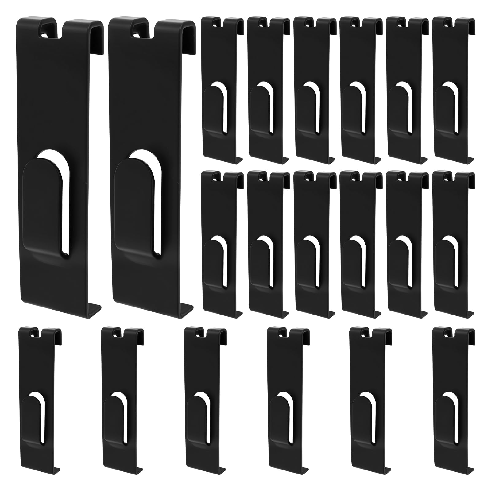 20Pack Metal Painting Gridwall Hanging Hooks, Grid Panel Display Notch Hooks for Picture Frame, Commercial Artworks Gridwall Accessories Pegs for Shop, Show, Workshops(Black 20Pack)