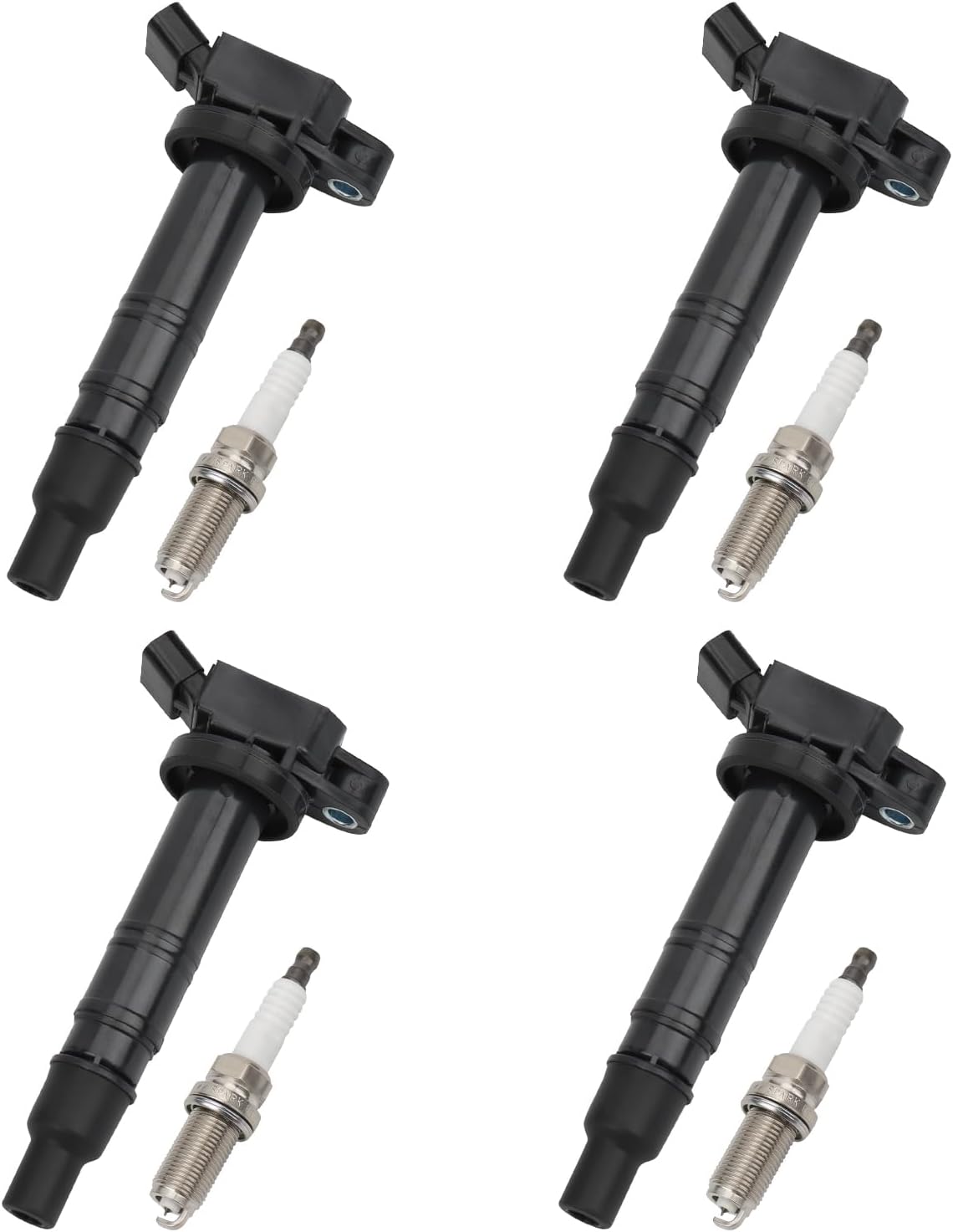 MAYASAF UF495 Ignition Coils and Spark Plugs Set of 4 Fit for Toyota 2007-2009 FJ Cruiser, 2005-2011 Tundra, 2005-2017 Tacoma, 2005-2015 Tacoma, 2003-2010 4Runner