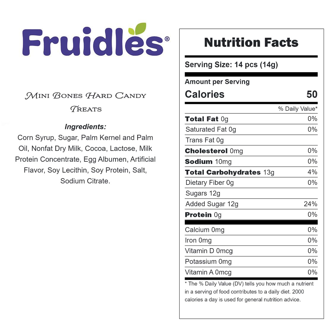 Fruidles Mini Skulls & Bones Shaped Hard Candy Treats, Assorted Fruit Mix, Kosher Certified Parve, Family Size Party Bag (5 Pounds, Bones Candy)