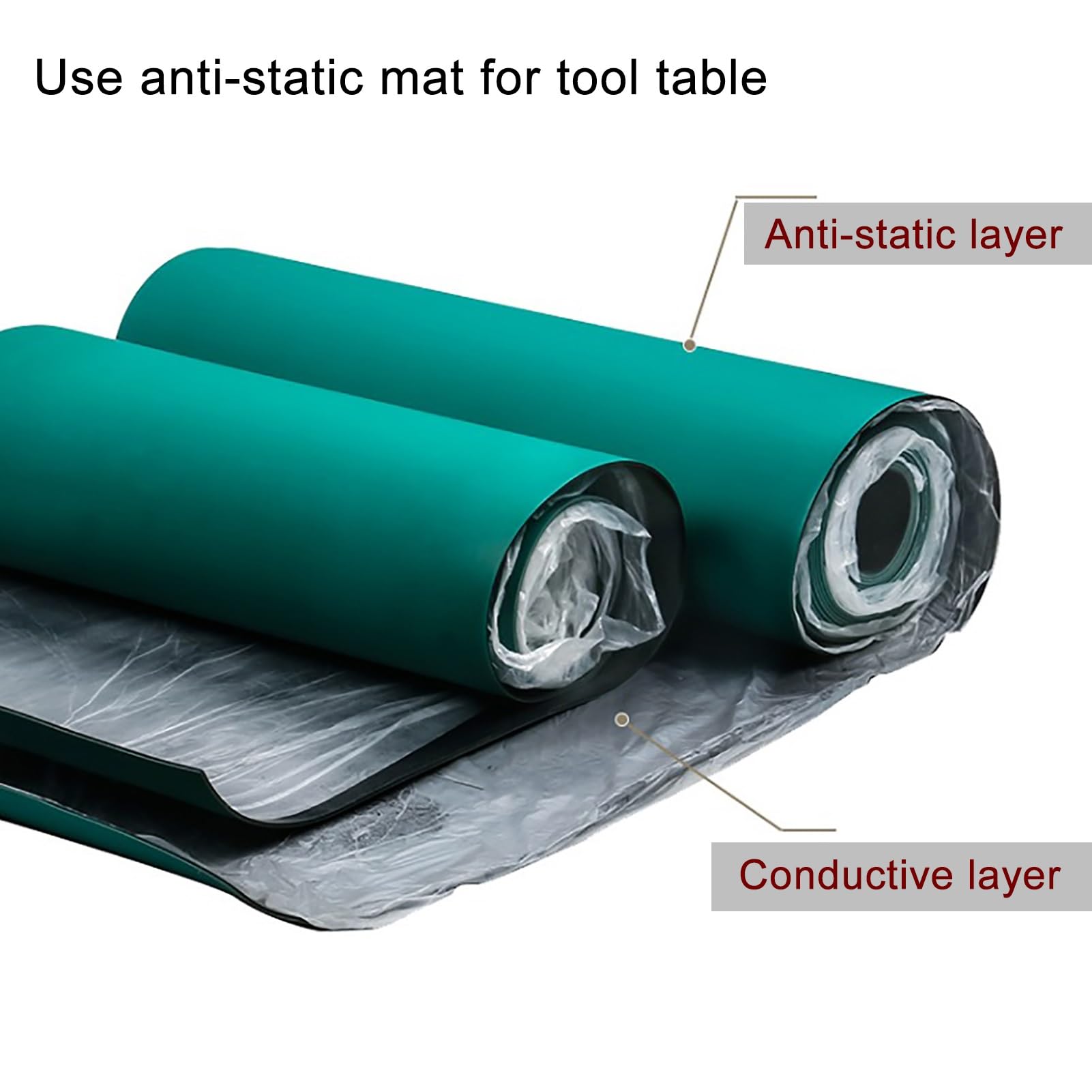 Rouleau de tapis en caoutchouc anti-statique, résistant aux hautes températures pour l'entretien des circuits et des tablettes, tapis de table de laboratoire durable (40 x 1000 cm)