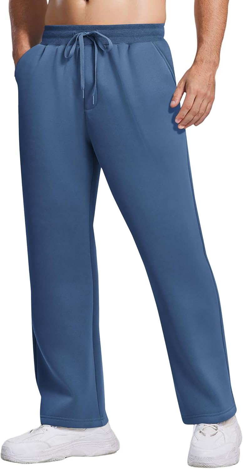 Pinspark Heren Joggingbroek Winter Fleece Trainingsbroek Sweatbroek Lange Thermo Warme Sportbroek met Zakken, lichtgrijs, XXL