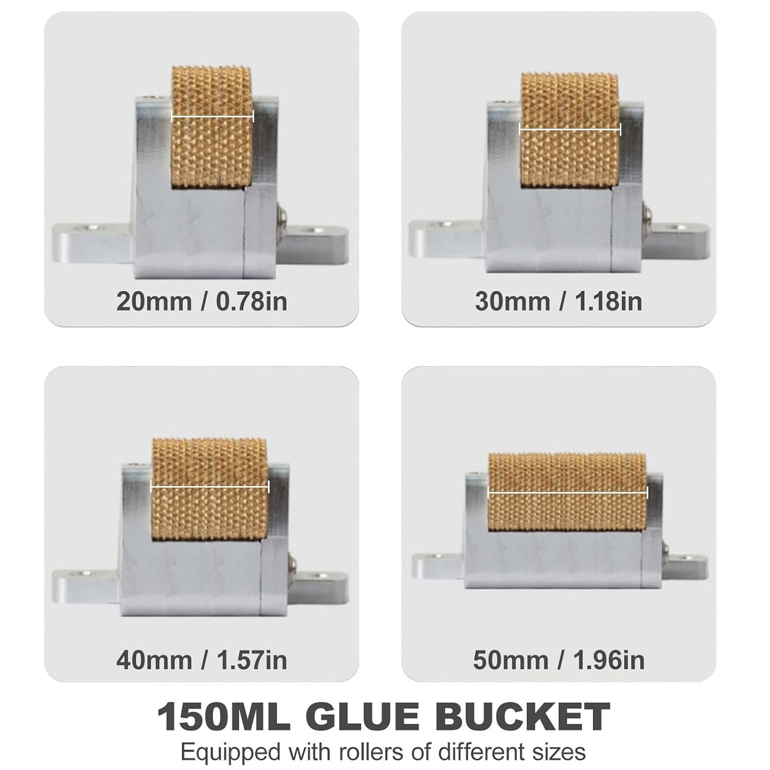 Dispenser per pistola per colla a caldo con 4 rulli, 50 ml e 150 ml, regolabile 50-220 ℃ per applicazione adesiva