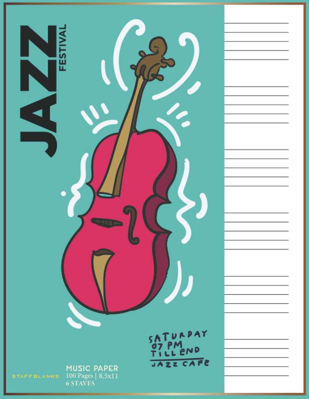 Music Manuscript Notebook: Composing Template for Music Writing And Practicing, 6 Large Staves Per Page