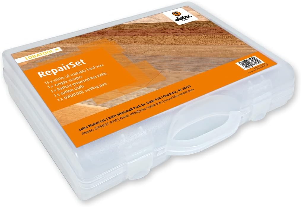 LOBA Repair Set - Floor & Furniture Scratch and Dent Repair Kit, Multi-Surface, Includes 15 Hard Wax Sticks
