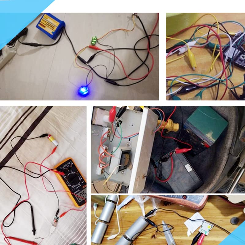Image of 20 Pcs (20 inch) Alligator Clip Wires, 5-Color Test Leads with Crocodile Clip, Stamping Jumper Wires for Electrical Test, Circuit Connection, Experiment