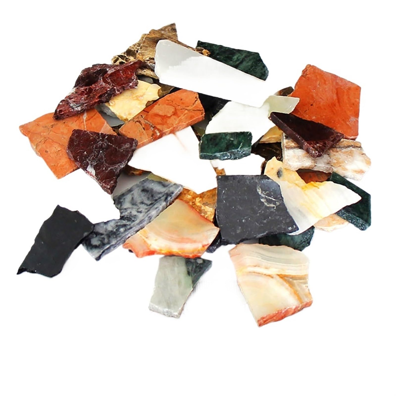 Azulejos de mosaico Azulejos de mosaico de vidrio y cerámica con diseño de mármol, piezas de mosaico de Jade irregulares de colores mezclados, Artesanías hechas a mano, fragmentos de piedra DIY, 250g(