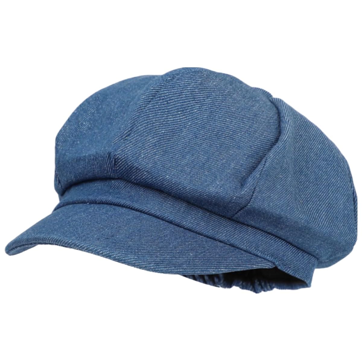Richtoer Women's Style1 Jean Blue Classic Style Beret Newsboy Cap Ivy Gatsby Beanie Octagonal Visor Hat For (Dark Blue)
