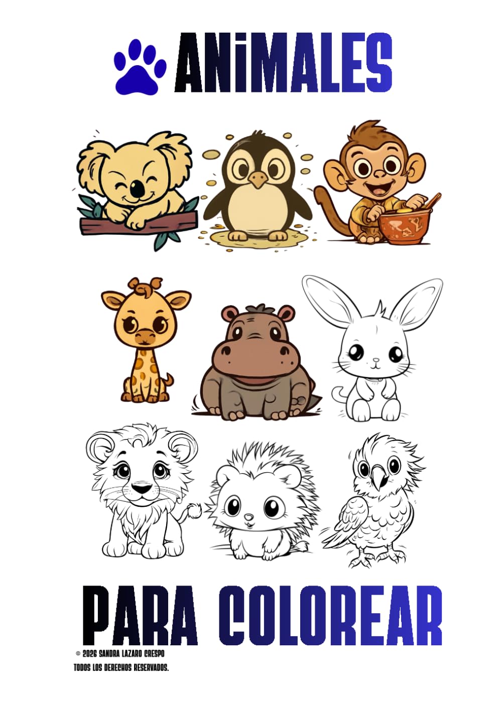 libro para colorear animales