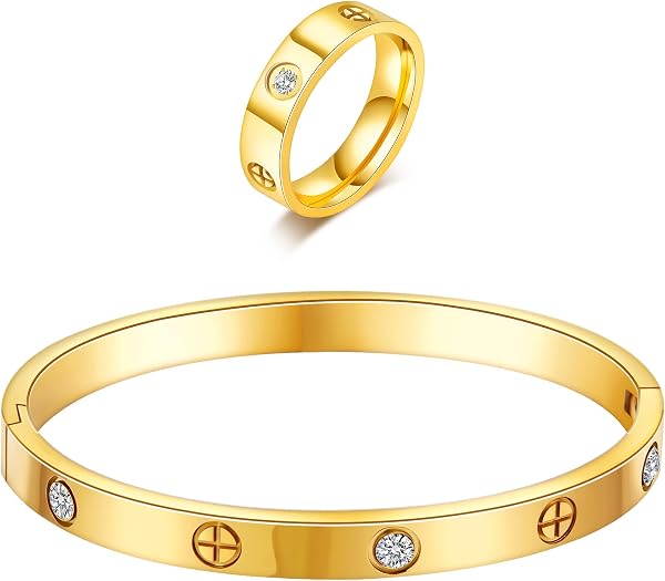 18K Gold Plated Bracelet Ring Set Review: Convenient Style for Everyday Wear