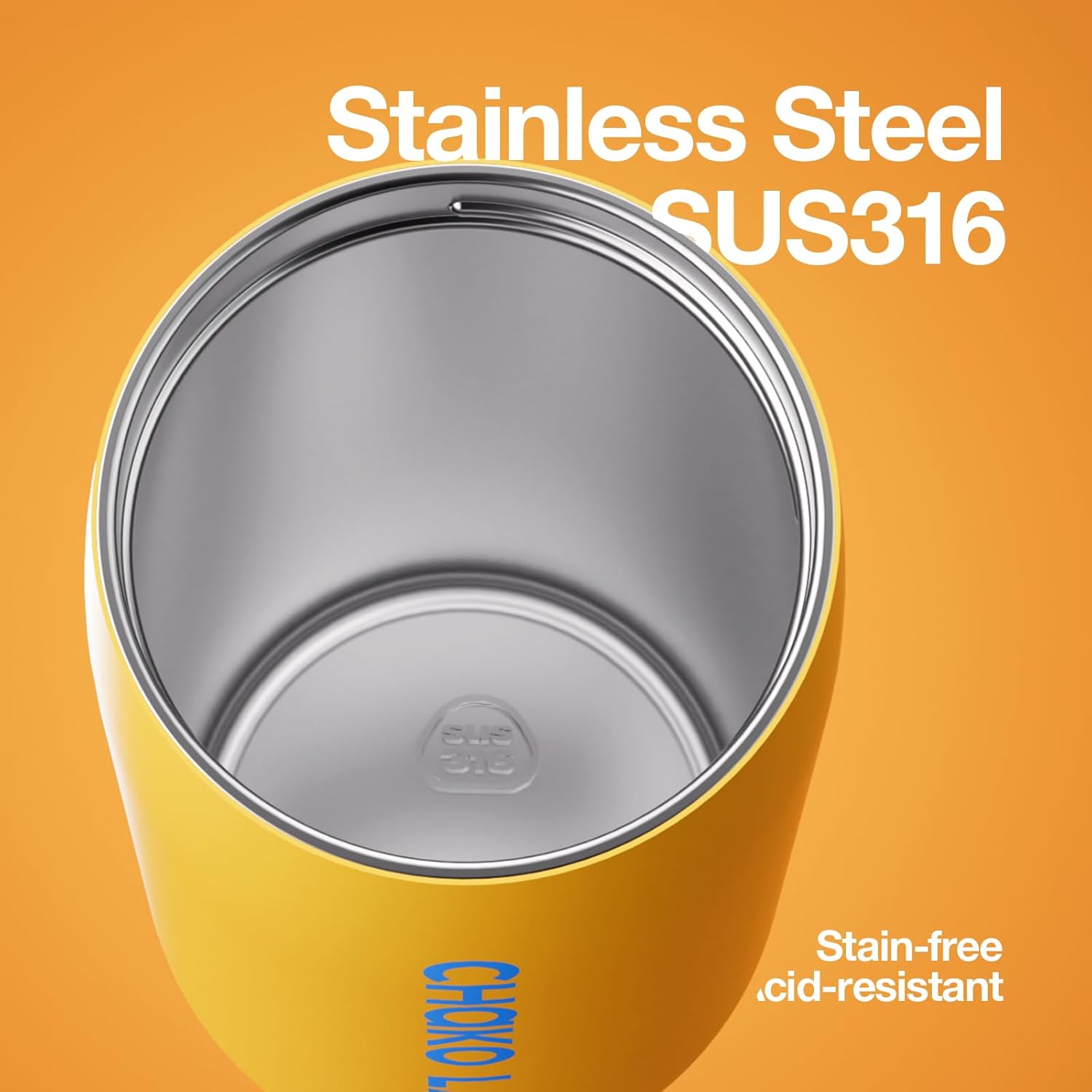 CHAKO LAB Insulated Stainless Steel Water Bottle with Two Strap | BPA-Free Leak Proof | 17oz Bottle with Spout Lid & Straw | Orange Marmalade - Image 3