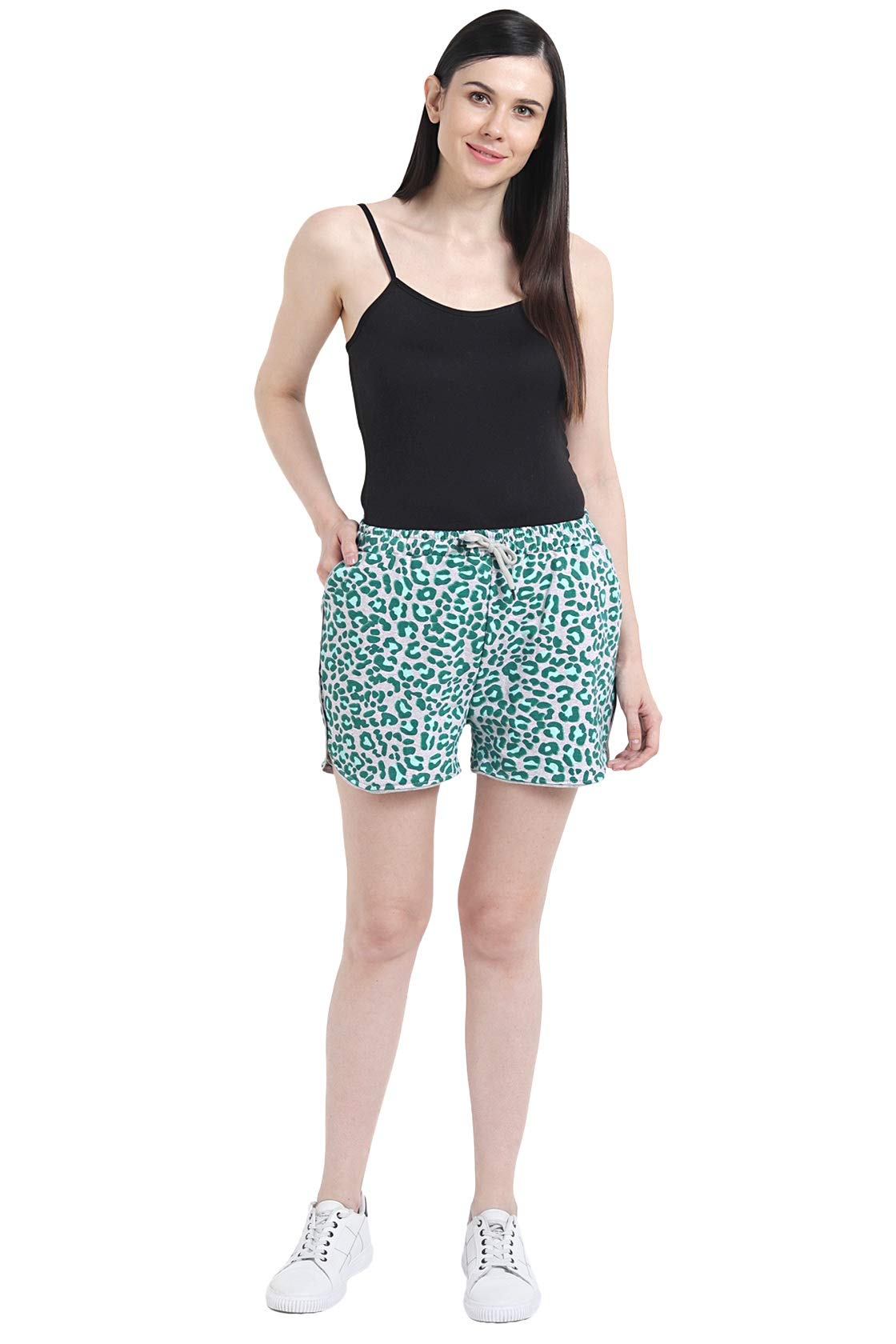 Cotton Shorts for Women Stylish Western, Flower Printed White Color Hot Pants for Women-image-16