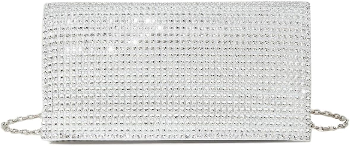 Women’s Evening Bag Clutch Purse Glitter Party Wedding Handbag with Chain Sparkling Shoulder Bag