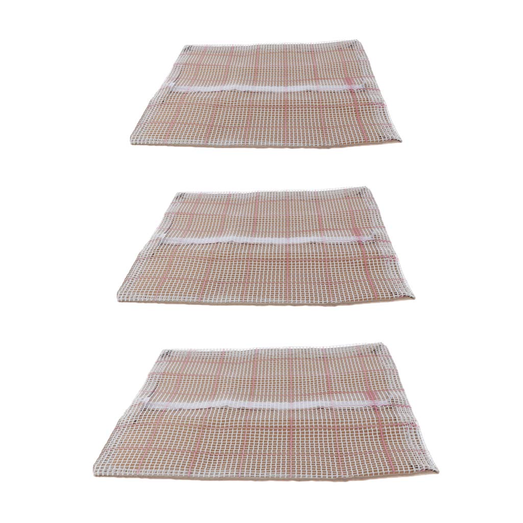Easnea 43X43cm Blank Latch Hook Rug Diy Pillow Cushion Cover For Kids Beginners (3-Packs)
