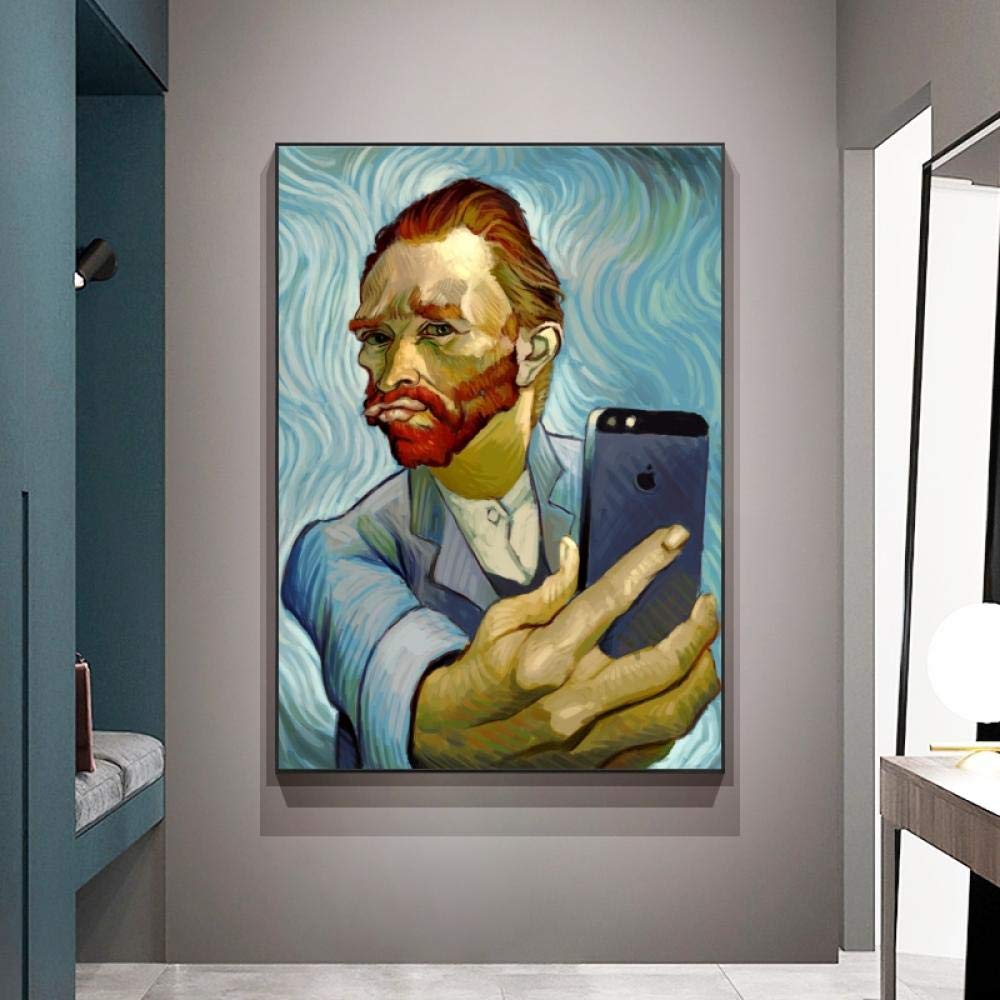 Toile selfie personnalisée pour décoration intérieure salon moderne sans cadre