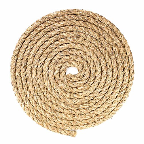 Twisted Manila Hemp Rope (5/8 Inch x 600 Feet Spool) - Thick Heavy-Duty Rope