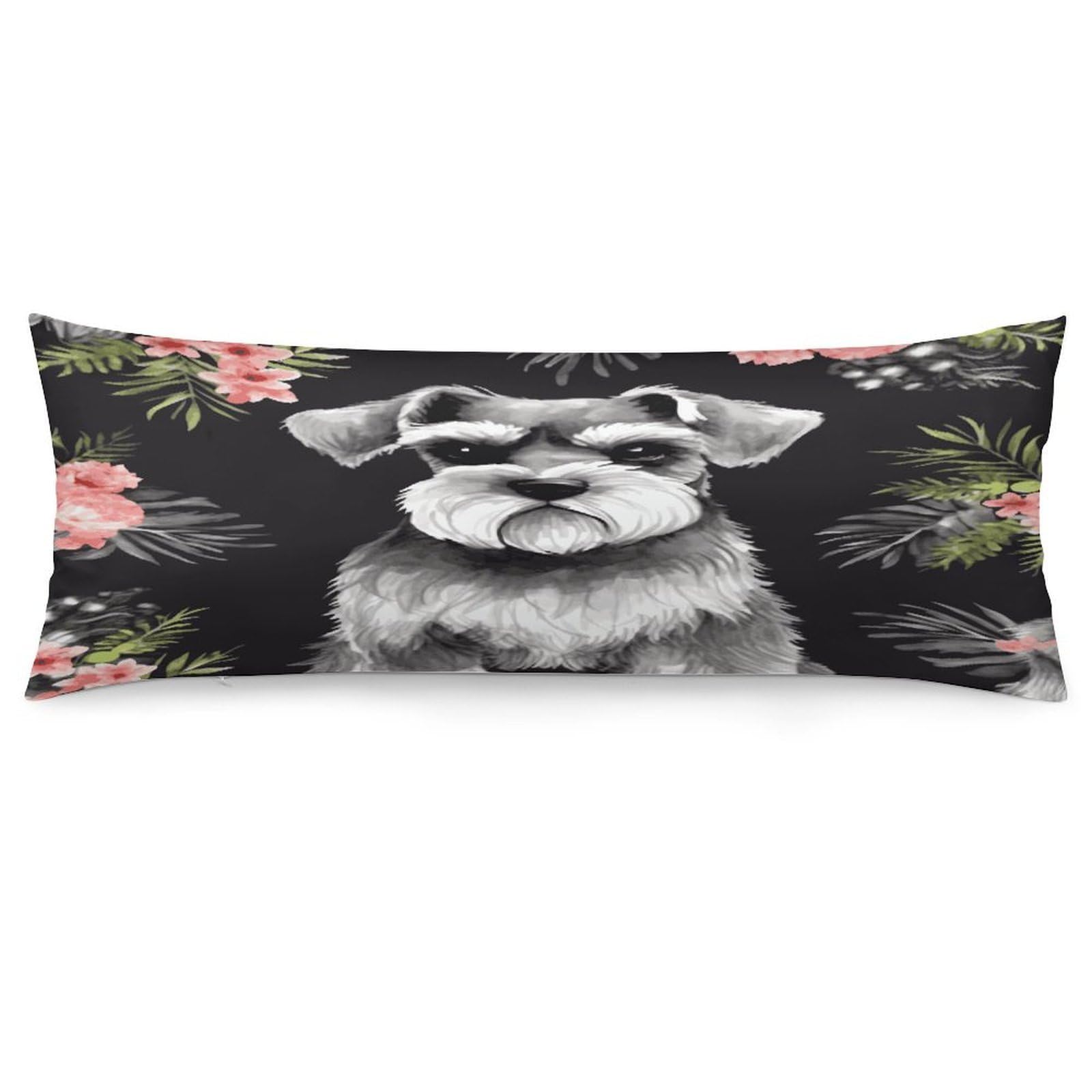 Schnauzer Throw Pillow Cover Soft Lumbar Pillow Covers with Zipper Breathable Rectangular Cushion Case Polyester Pillow Case Decorative Body Pillow Cover for Couch Bed
