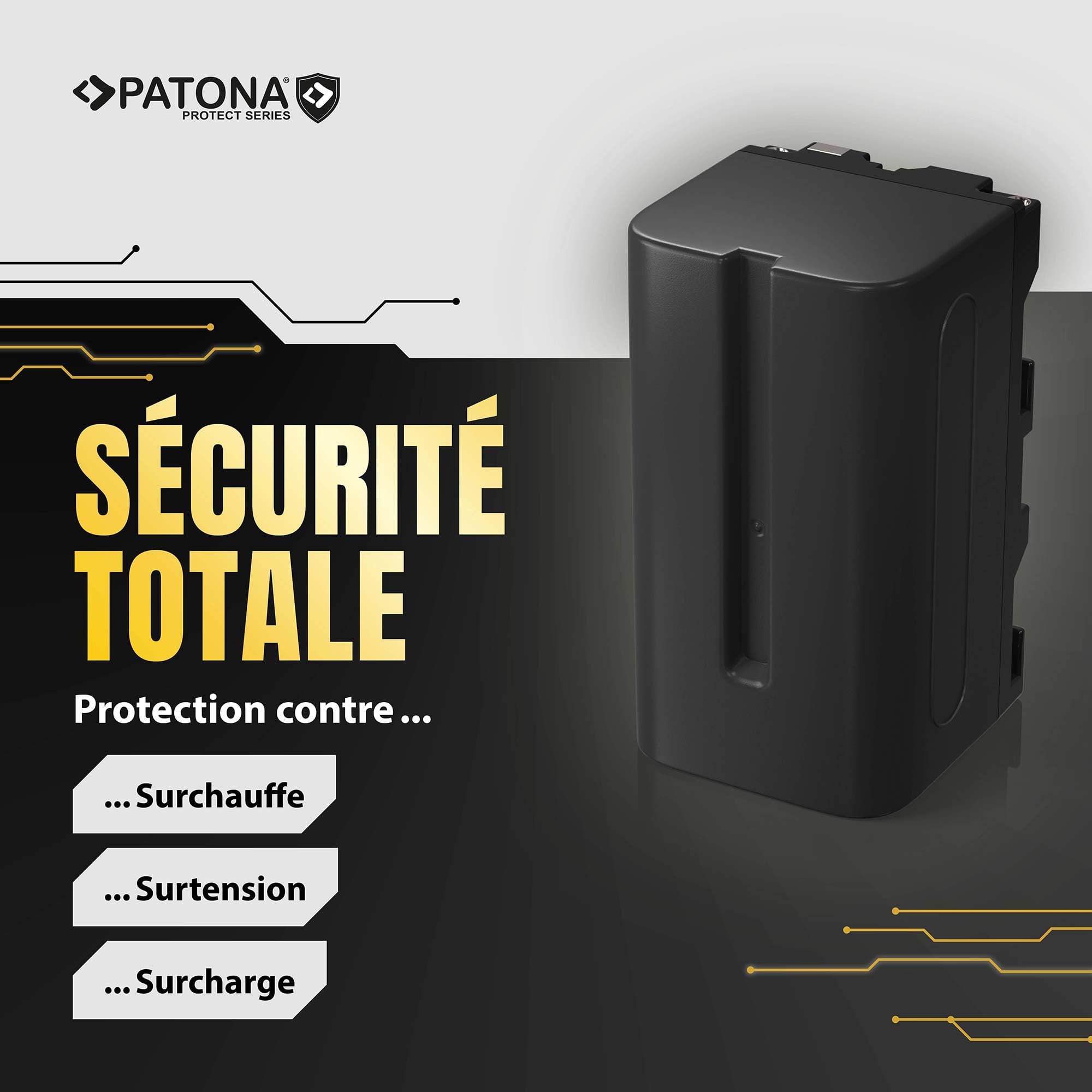 PATONA 2X Protect Batterie pour Sony NP-F750 NP F550 F930 F920 7000mAh