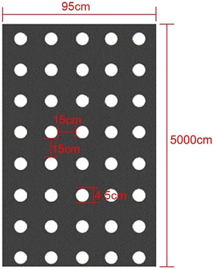 1pcs 5M~50M 5Holes Black PE Film Garden Vegetable Membrane Agricultural Seeding Plastic Perforated Plants Mulching(95cm Width 0.02mm Thickness) (Size : 0.95Mx5M)