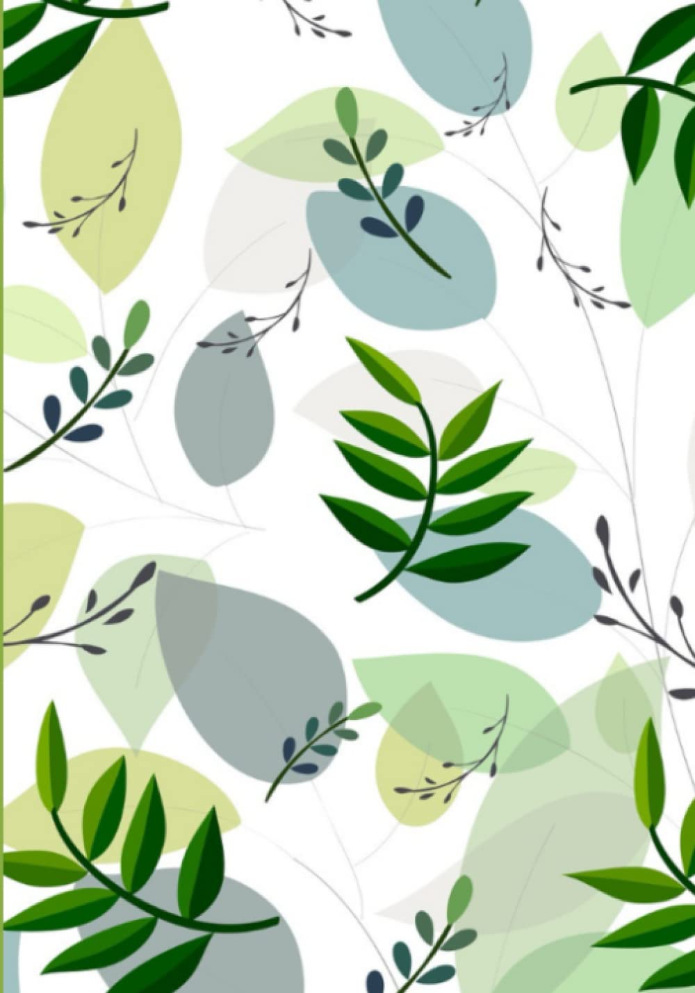 Cross Grid Graph Paper Notebook: Cross Grid Paper Journal, Cross Graph Large Grid Notebook, Green Leaf Gardening Journal Diary And Graph Paper