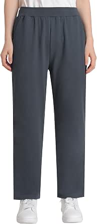 Weintee Women's Petite Elastic Waist Cotton Pants