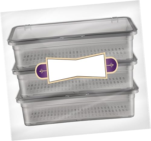 Healvian Cajas de almacenamiento de cubiertos de 3 piezas, organizador de cajones de cubiertos con tapa, bandejas de cubiertos de cocina con tapa,