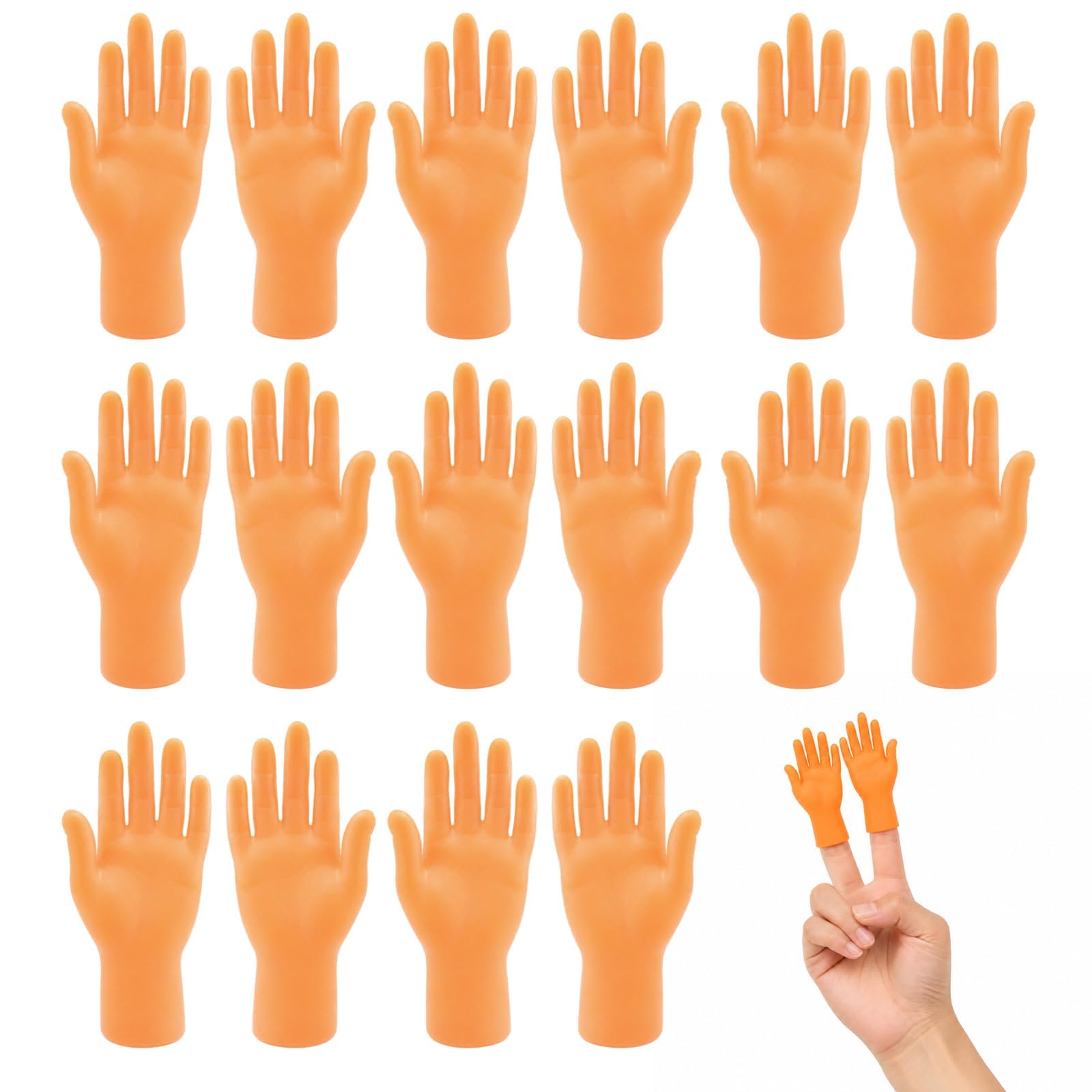 Finger Puppets, Tiny Hands on Sticks for Social Pranking Games and Comedy Videos, Mini Hands Props with 8 Pairs Left and Right Hands, Finger Entertainment for Parties and Pet Interactions