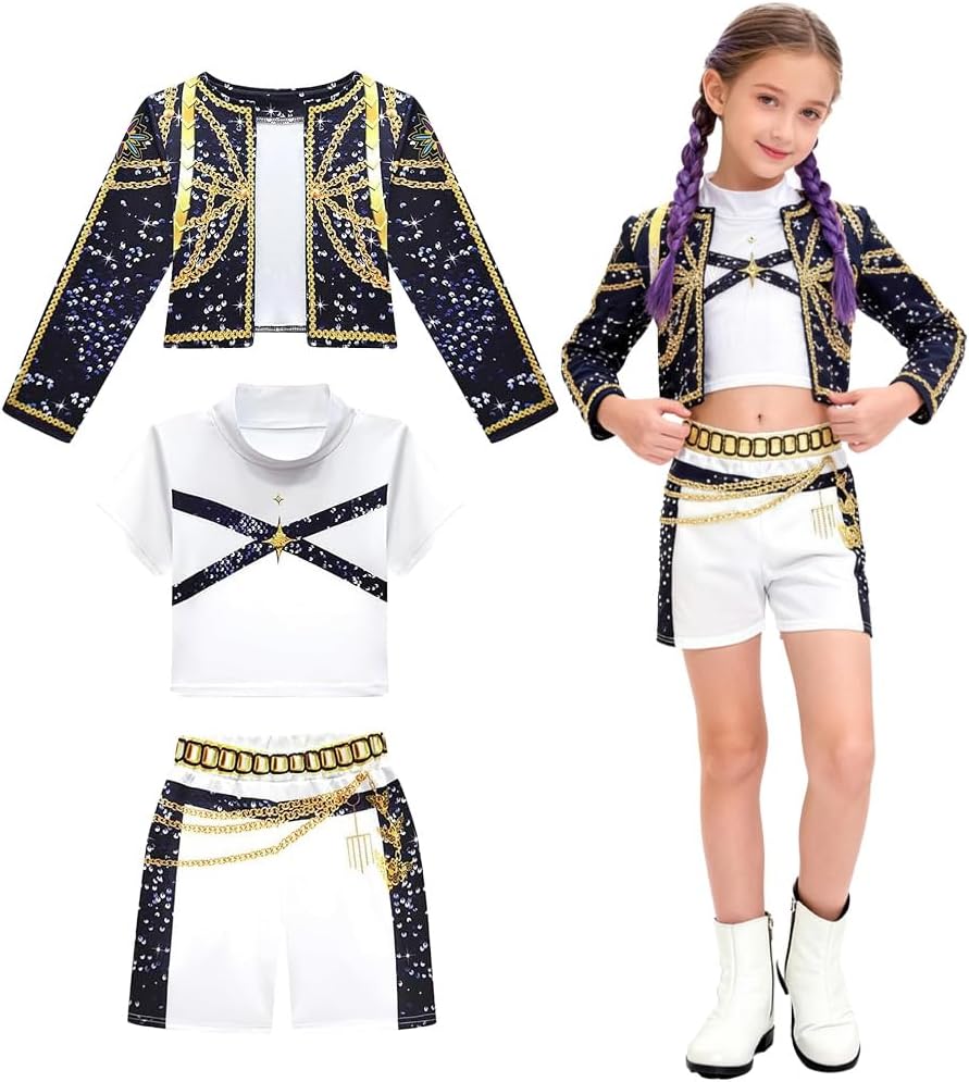 Demon Hunters Cosplay Costume Anime Vest Jacket Shorts Skirt Korean Pop Costume Birthday Carnival Cosplay Party