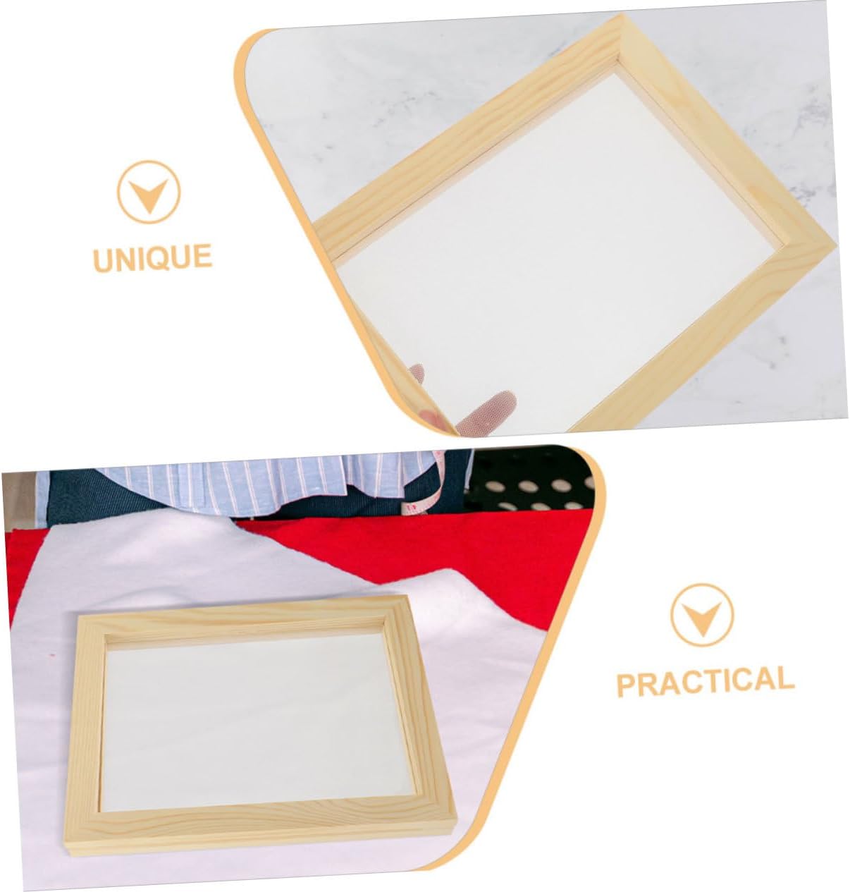 WEKAMOS 2Pcs Pine Paper Making Screen Kit for DIY Crafts Durable Frames for Adults for Handmade Paper Art Paper Pulp Paintings and Creative Projects