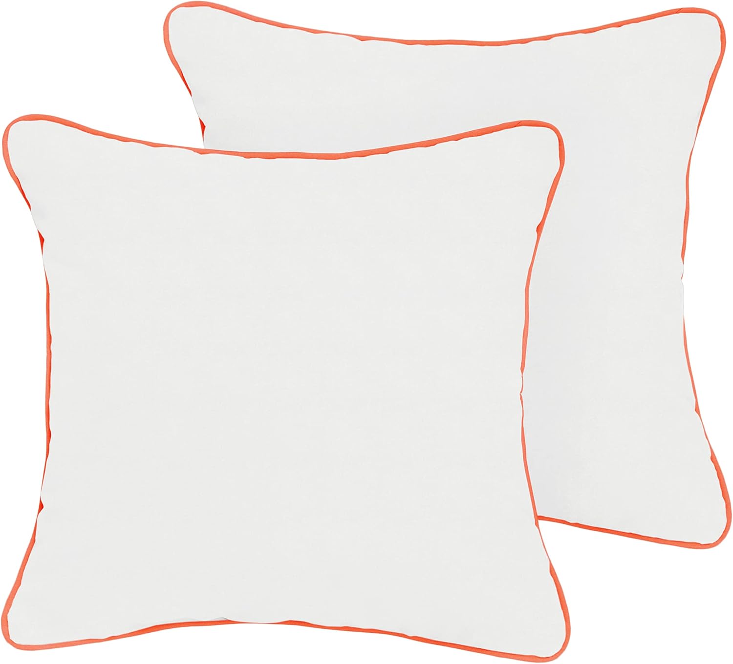 Mozaic Company Sunbrella Indoor/ Outdoor Corded Pillows, Canvas Natural and Canvas Melon, Set of 2