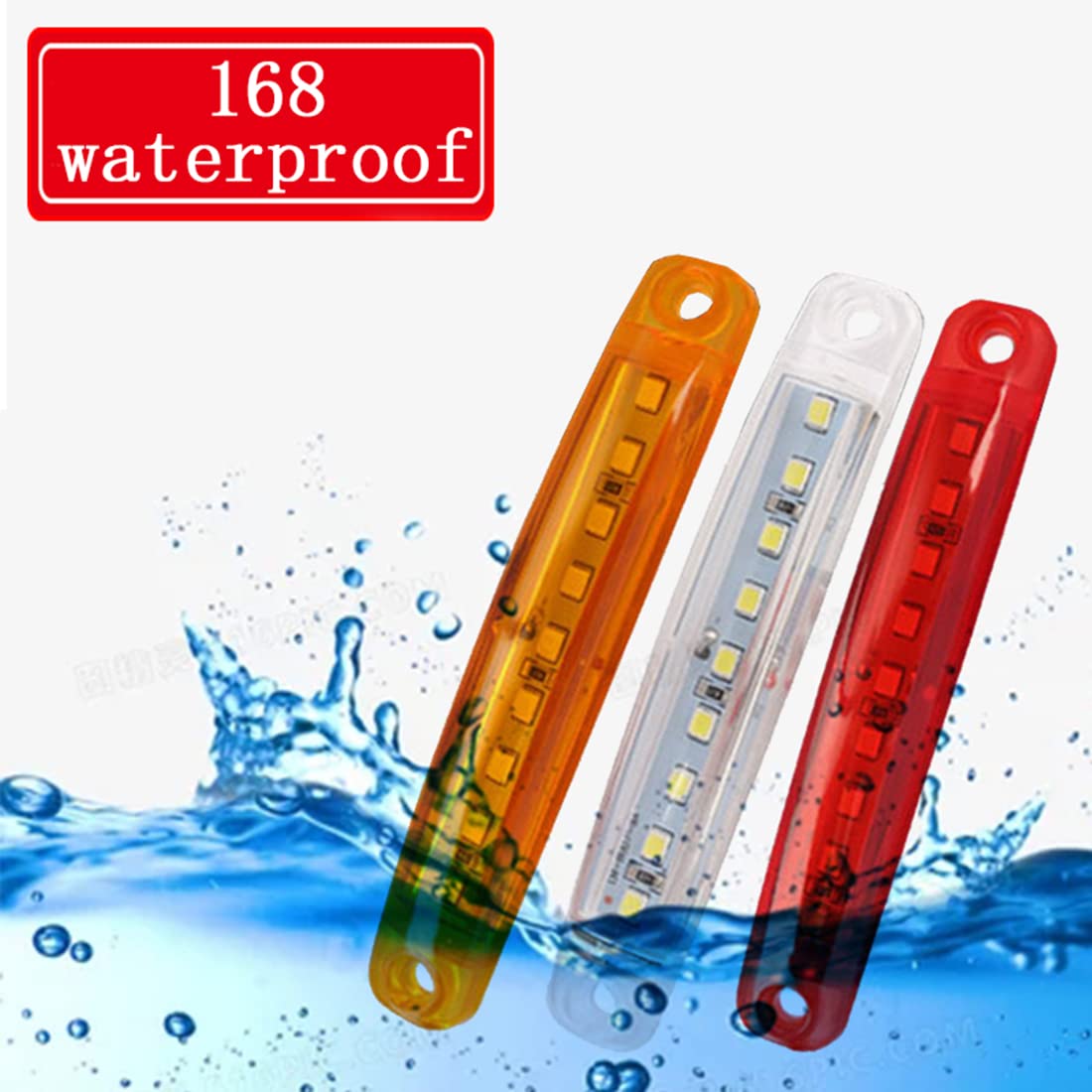 Boczne światła Obrysowe, 30PCS (Biały 10+Żółty 10+Czerwony 10) 12V-24V 9LED światła Obrysowe Kabiny, Wskaźnikiem Wodoodporne Dla Camper Van Bus Truck Caravan Boat