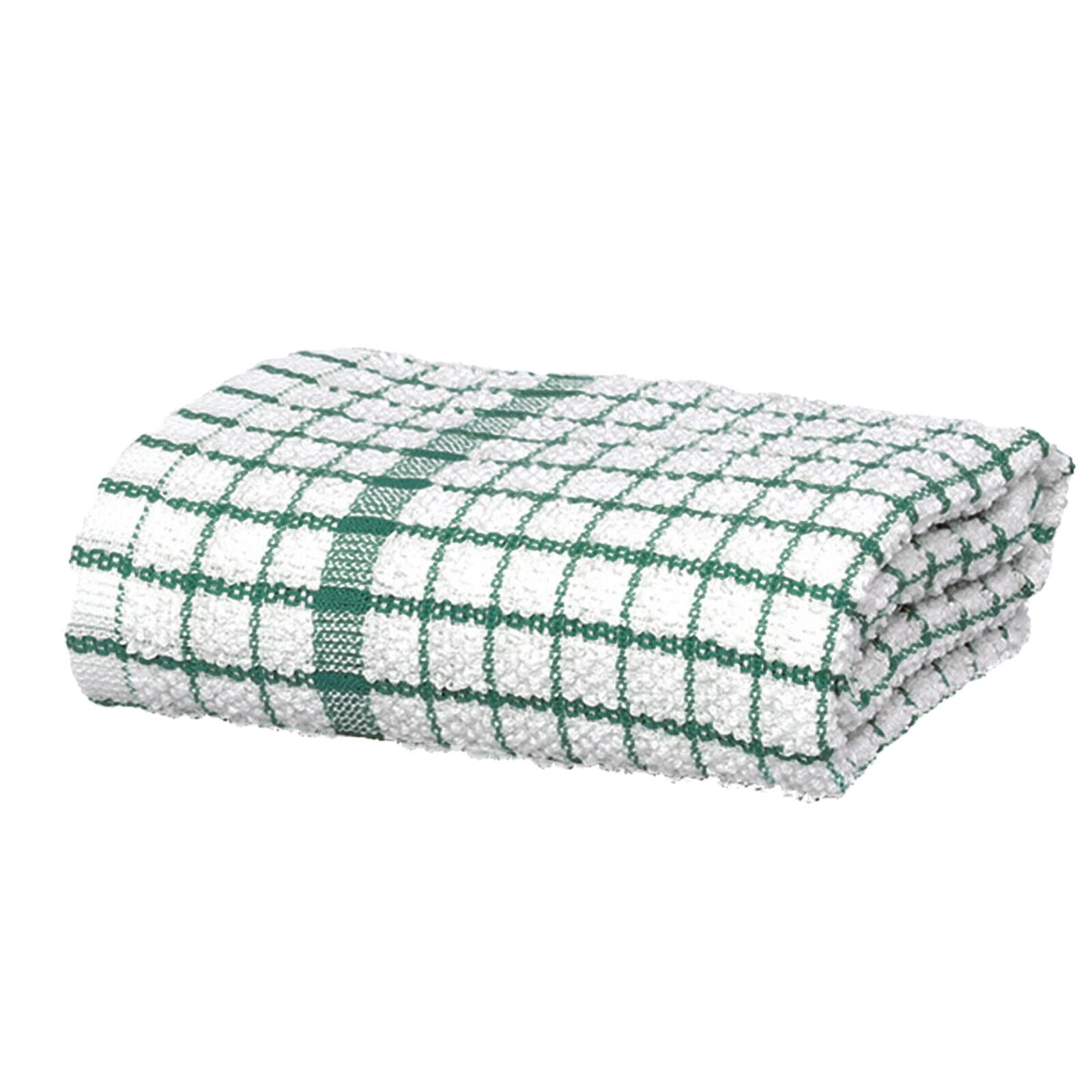 Fab-On Uk Teal Terry Tea Towels 100% Egyptian Cotton Flour Sack Waffle Weave Wonder Dry Super Soft And Absorbent Kitchen Cloths, Dish Cleaning Sand Bar Towel - 65X45 Cm