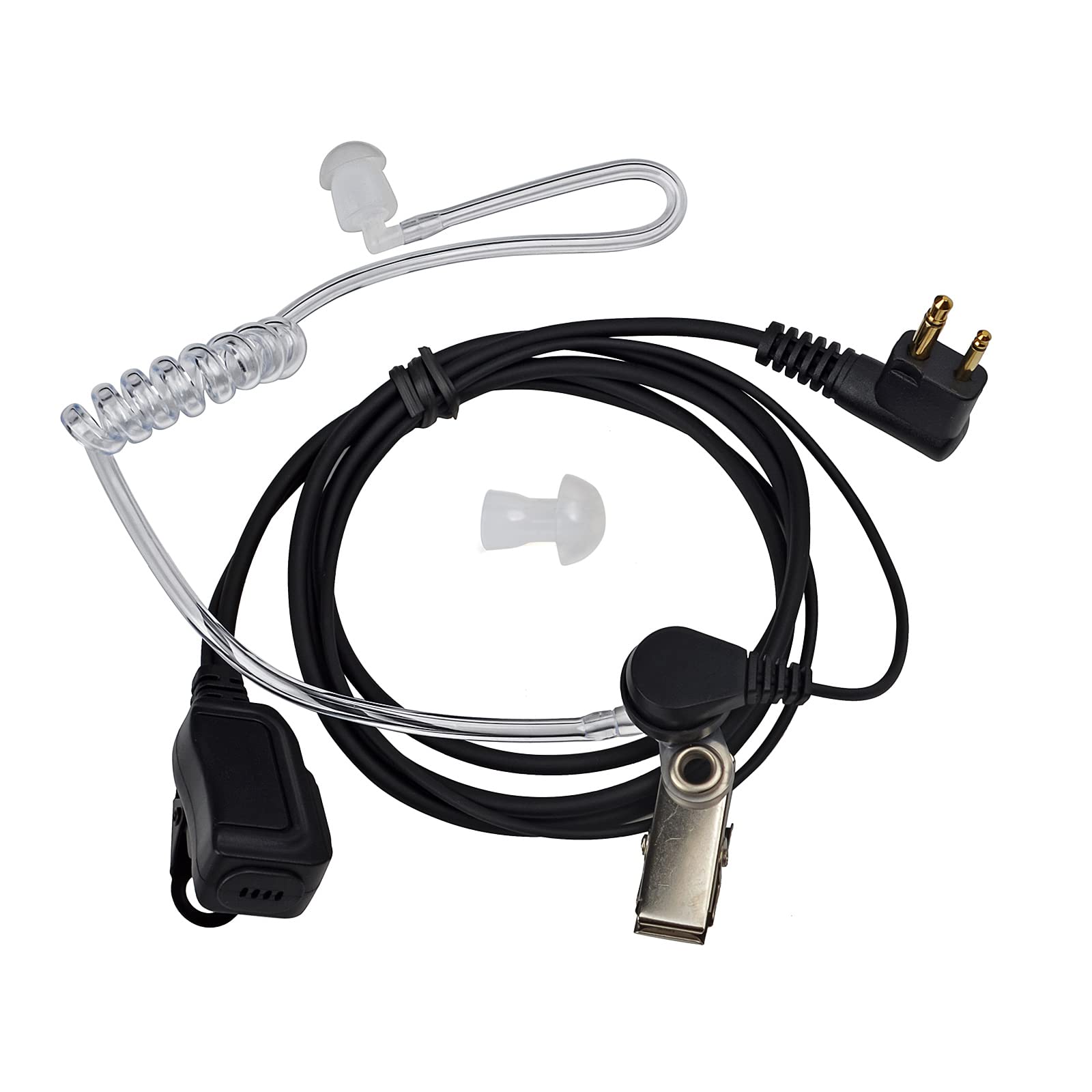 Cuque casque à tube acoustique transparent Casque antibruit avec oreillette talkie-walkie à 2