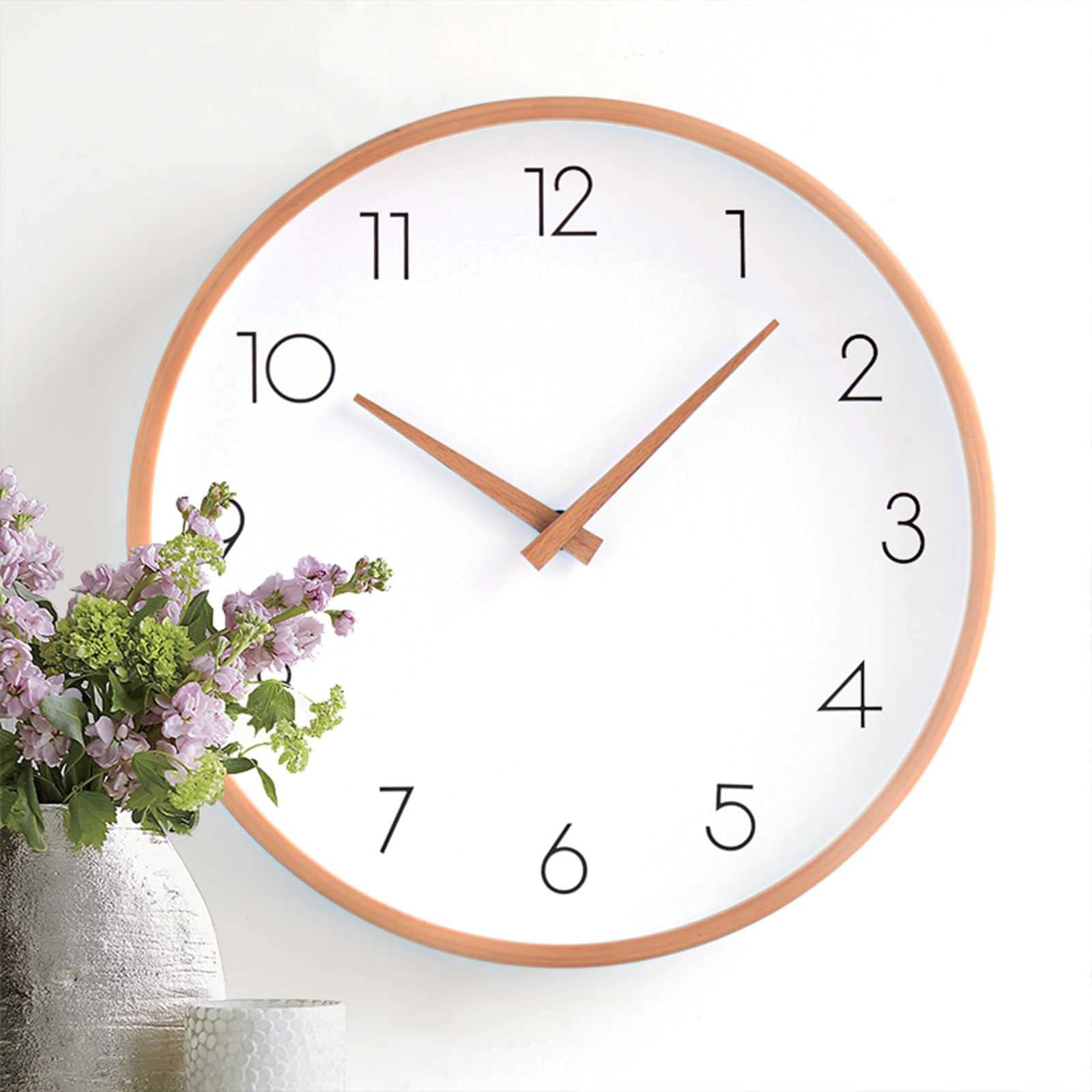 Houten Wandklok 12 Inch Stil - Ronde Decoratieve Klok Voor Woonkamer, Slaapkamer En Keuken
