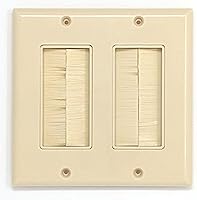 Vista 3 de RiteAV - Placa de pared de doble banda con cerdas de cepillo - Negro [ahora se adapta a cables más grandes]